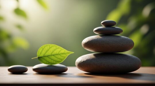 Une image symbolique représentant l'équilibre et l'harmonie pour une vie saine