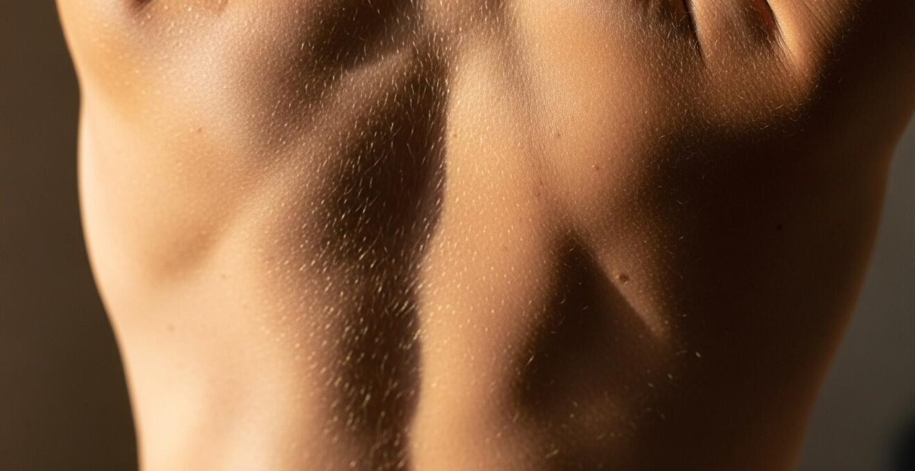 Gros plan sur un dos étiré le matin, mettant en avant la souplesse musculaire