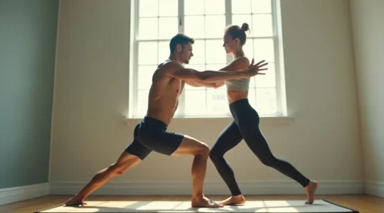 Personne en mouvement dynamique illustrant la mobilité active contrastant avec une posture passive d'étirement