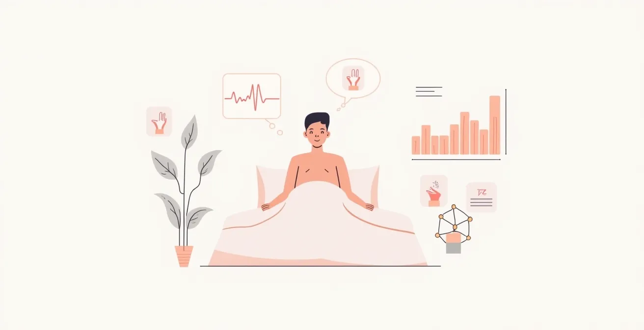 Graphiques et symboles représentant la variabilité cardiaque, la qualité du réveil et la connexion sociale